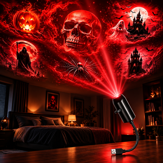 Projecteur Halloween LED USB – 12 Motifs