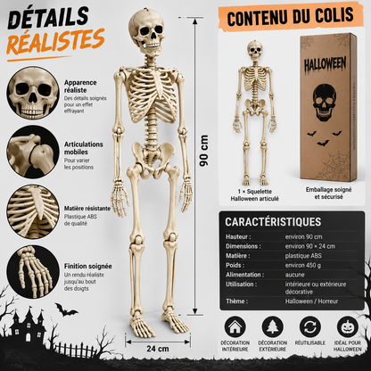 Squelette Halloween articulé 90 cm – vue 2