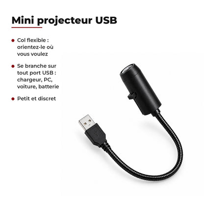 Mini projecteur USB à col flexible