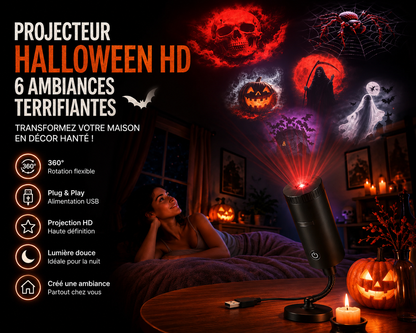Projecteur Halloween HD – 6 Ambiances Terrifiantes