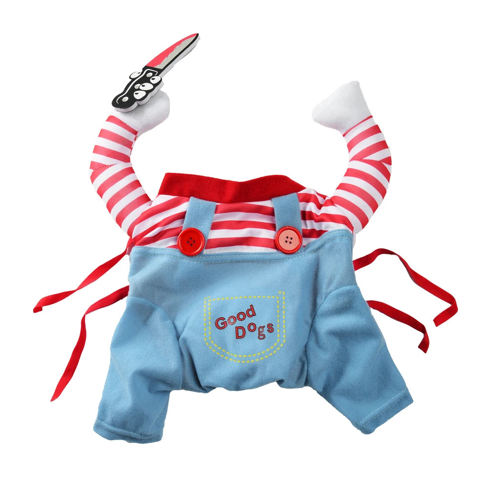 Costume Poupée d'Horreur pour Chat et Petit Chien – Avec Couteau en Mousse