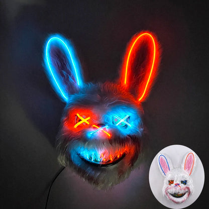 Masque lapin LED bleu et rouge