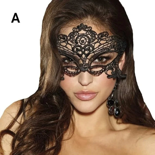 Masque vénitien en dentelle noire – vue 1