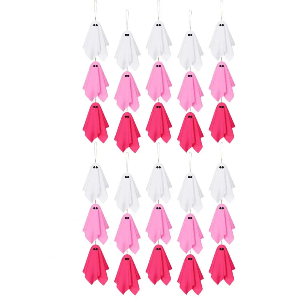 Fantômes suspendus Halloween rose et blanc – vue 8