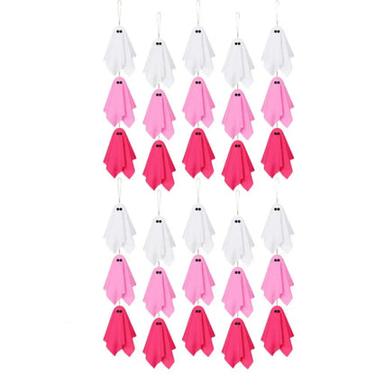 Fantômes suspendus Halloween rose et blanc – vue 8