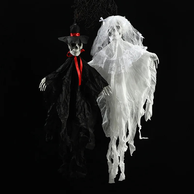 Fantôme squelette Halloween à suspendre – vue 3