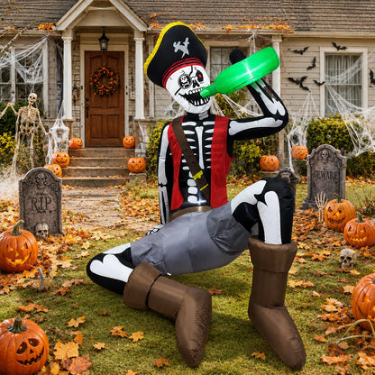 Squelette Pirate Gonflable Géant 2m – Déco Halloween Extérieure