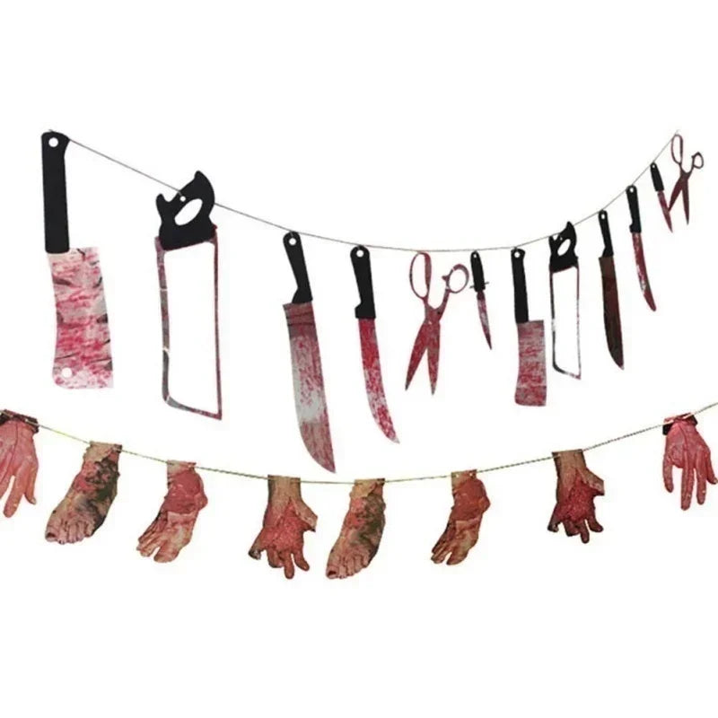 Guirlande Halloween armes ensanglantées – vue 2
