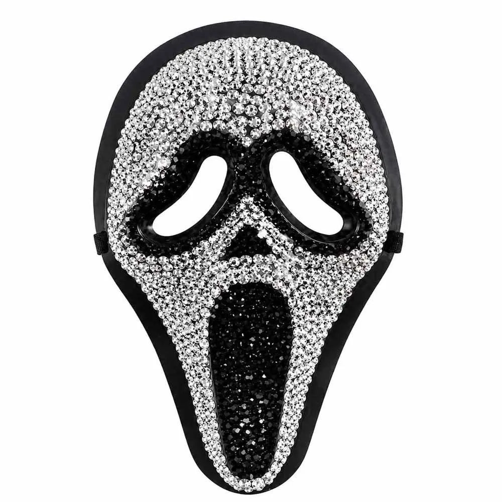 Masque Halloween en strass scintillant – vue 3