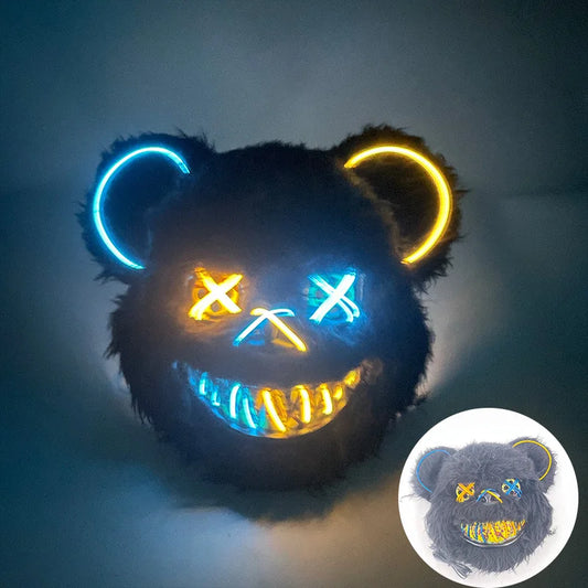 Masque Halloween lumineux LED ours effrayant – vue 18