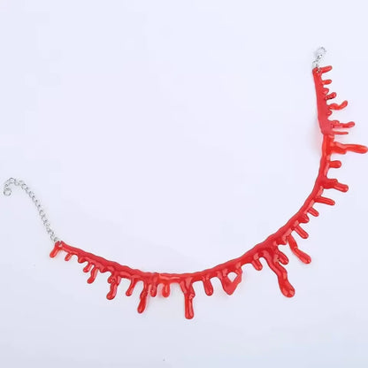 Collier goutte de sang Halloween ras du cou – vue 4