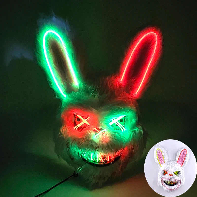 Masque lapin LED vert et rouge