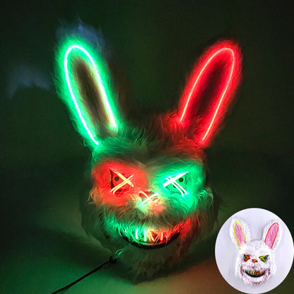 Masque lapin LED vert et rouge