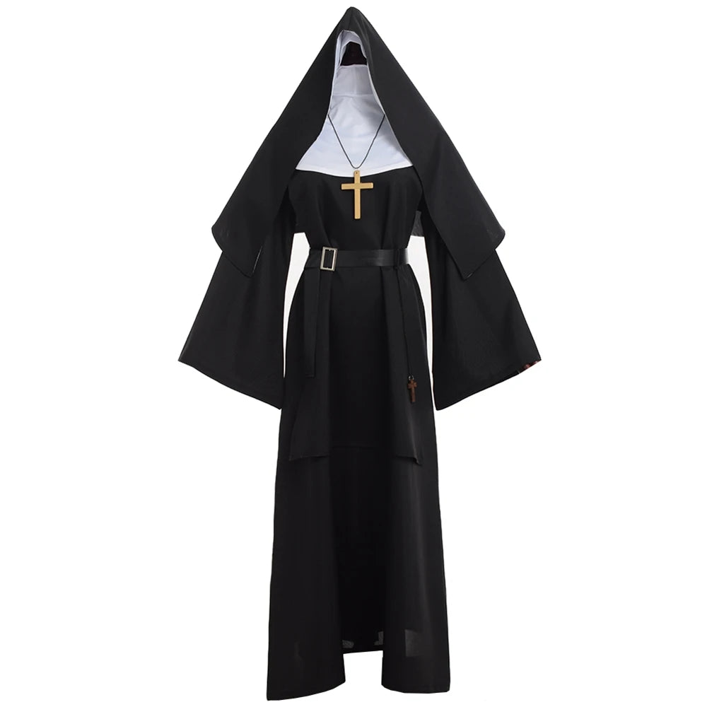 Déguisement religieuse Halloween femme, costume nonne gothique – vue 3