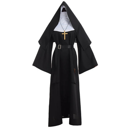 Déguisement religieuse Halloween femme, costume nonne gothique – vue 3