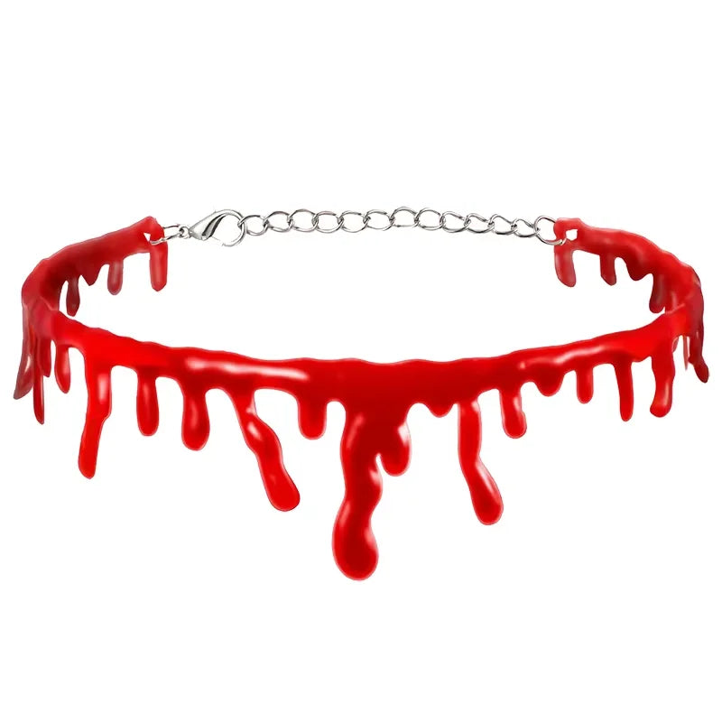 Collier goutte de sang Halloween ras du cou – vue 8