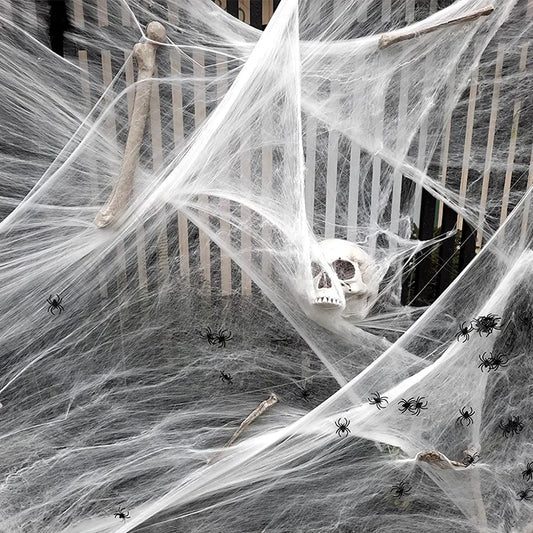 Toile d’araignée Halloween géante extensible – vue 1