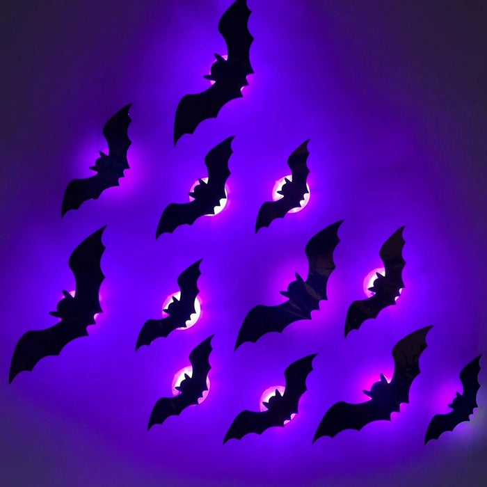 Chauves-Souris 3D Lumineuses LED – Décoration Murale Halloween