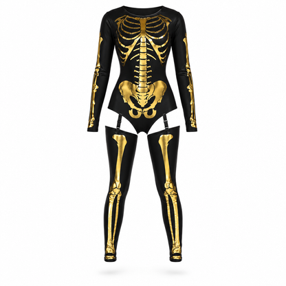 Déguisement Squelette Femme – Combinaison Moulante Halloween 5 Coloris