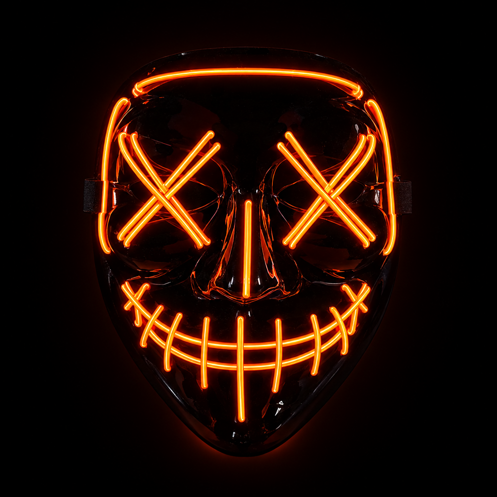 Masque LED néon orange