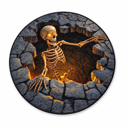Tapis illusion 3D Le Grimpeur – fond blanc