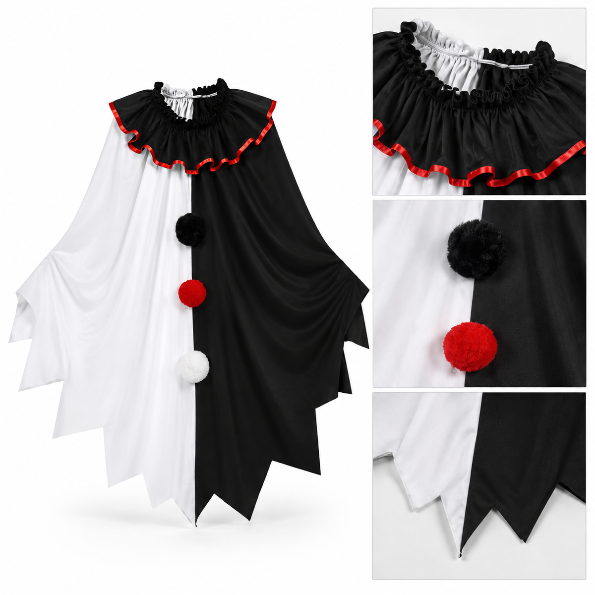 Costume clown fantôme noir et blanc – vue 3