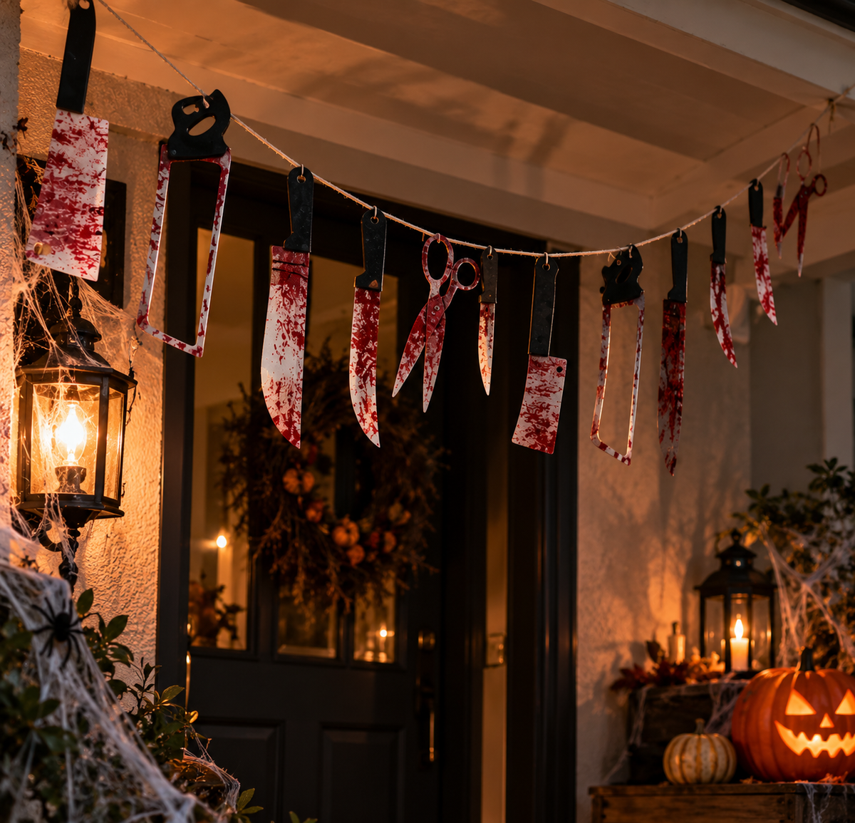 Guirlande Halloween armes ensanglantées – vue 1