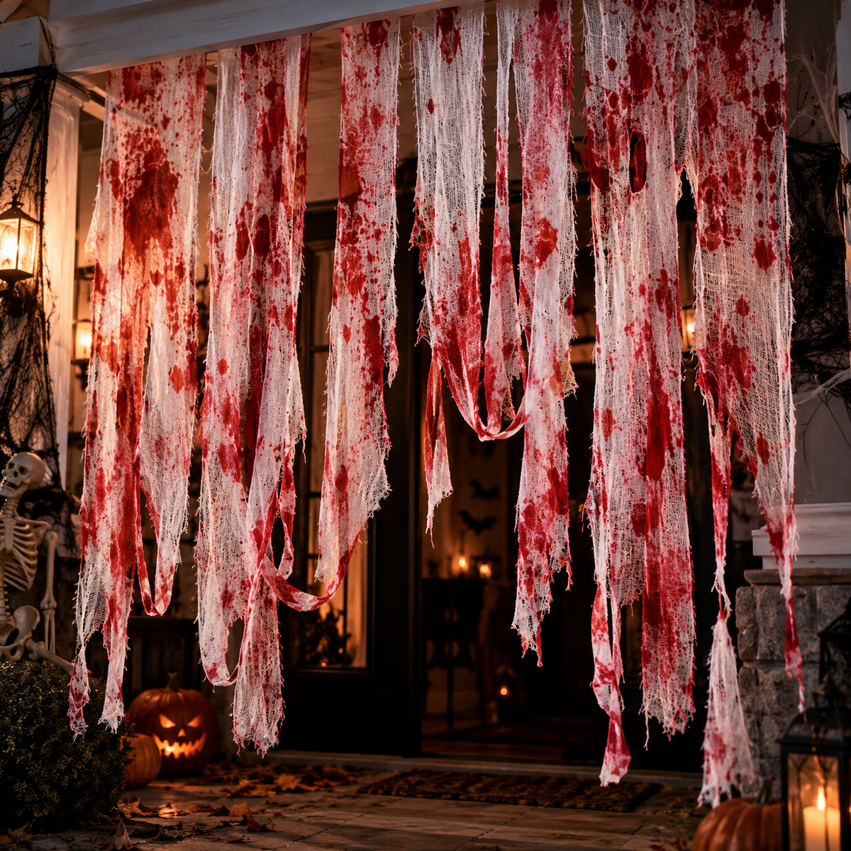 Gaze ensanglantée Halloween, décoration horreur – vue 1