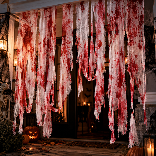 Gaze ensanglantée Halloween, décoration horreur – vue 1